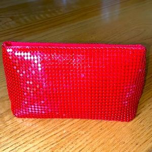 80’s METAL MESH😍 red clutch,cosmetic bag!GORGEOUS! Whiting & Davis inspired